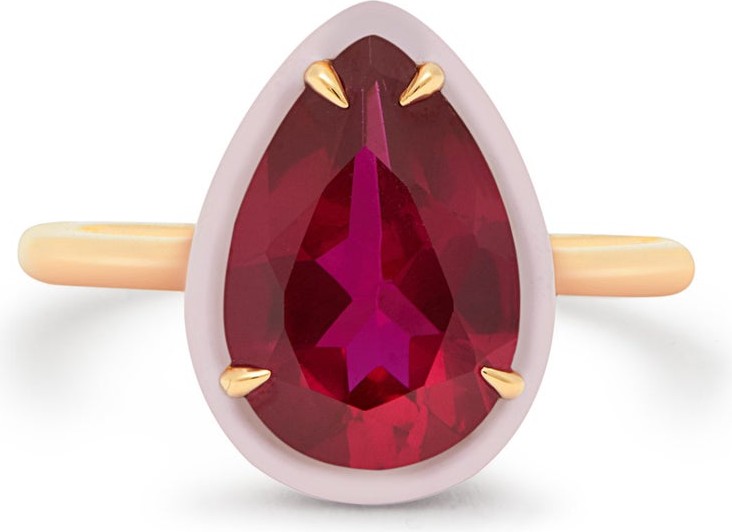 Alison Lou Lab-ruby, enamel & gold ring