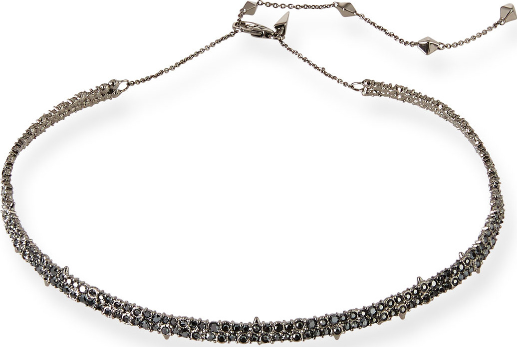 Alexis Bittar Crystal Encrusted Spike Choker Necklace, Black