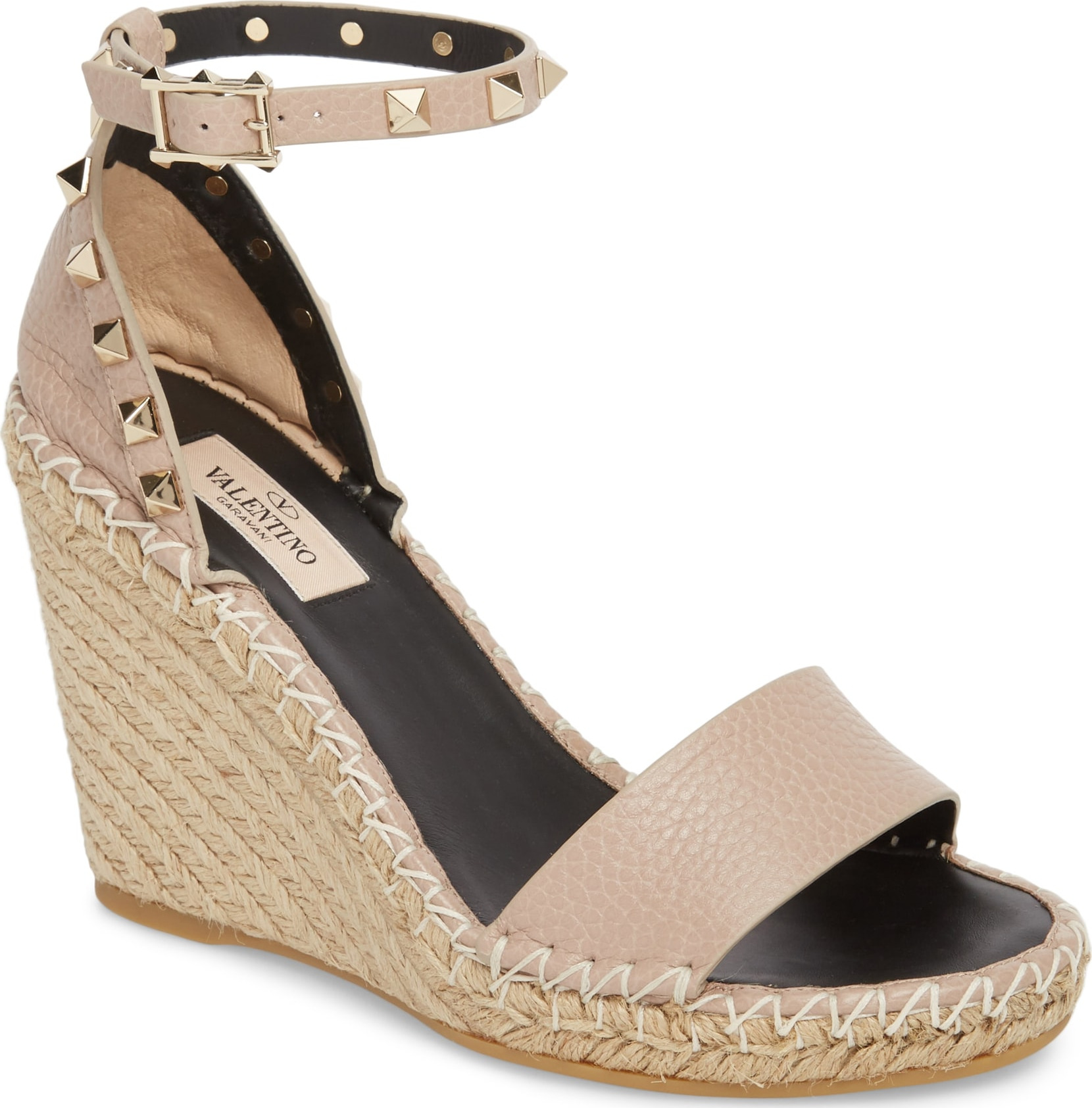Valentino 'Rockstud' Espadrille Wedge