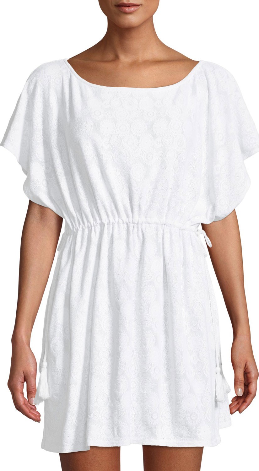 Shoshanna Medallion Drawstring Coverup Tunic