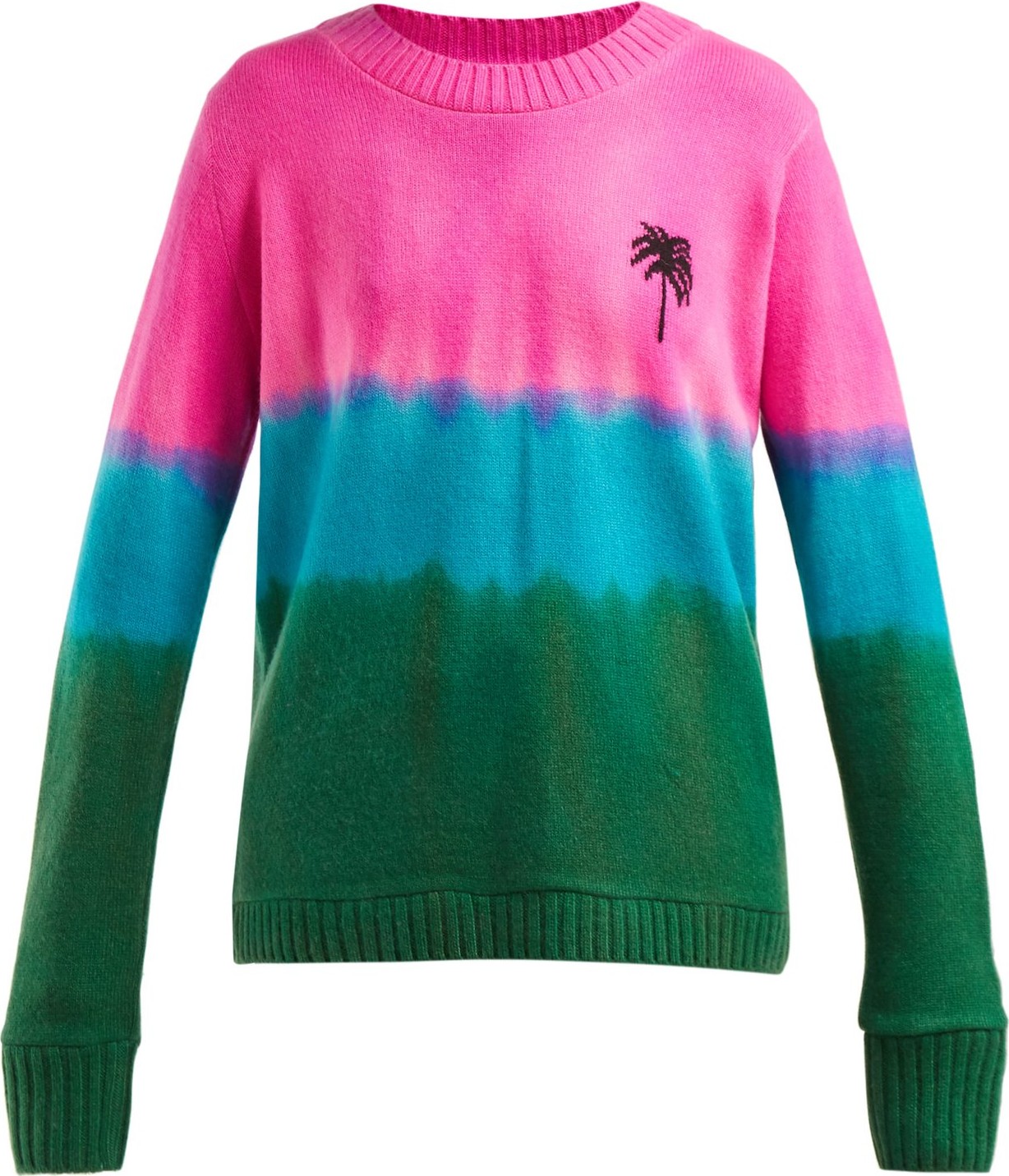 The Elder Statesman Palm tree tie-dyed cashmere sweater