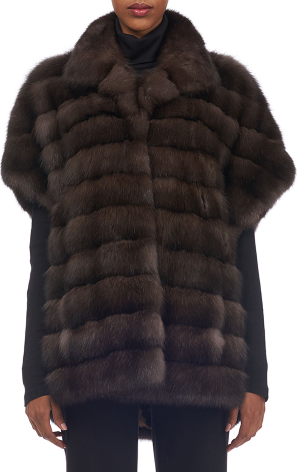 Gorski Cap-Sleeve Sable Fur Vest