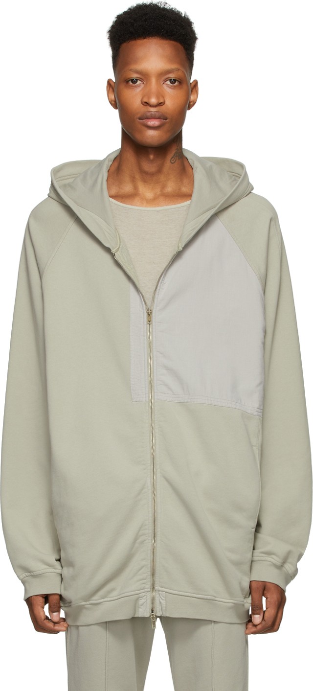Haider Ackermann Grey Patched Hoodie