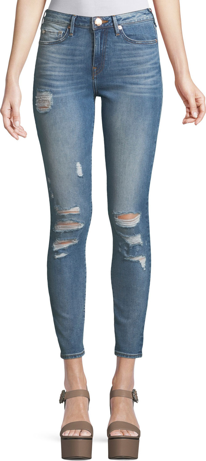 True Religion Halle High-Rise Distressed Super Skinny Jeans