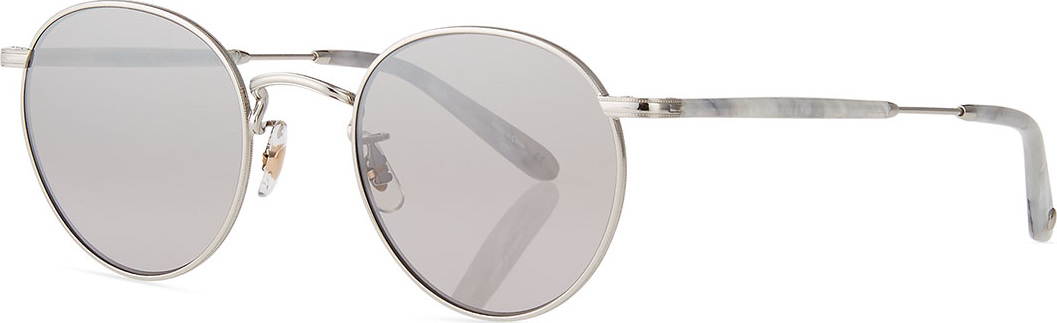 GARRETT LEIGHT Wilson Round Gradient Sunglasses, Moonrock Silver
