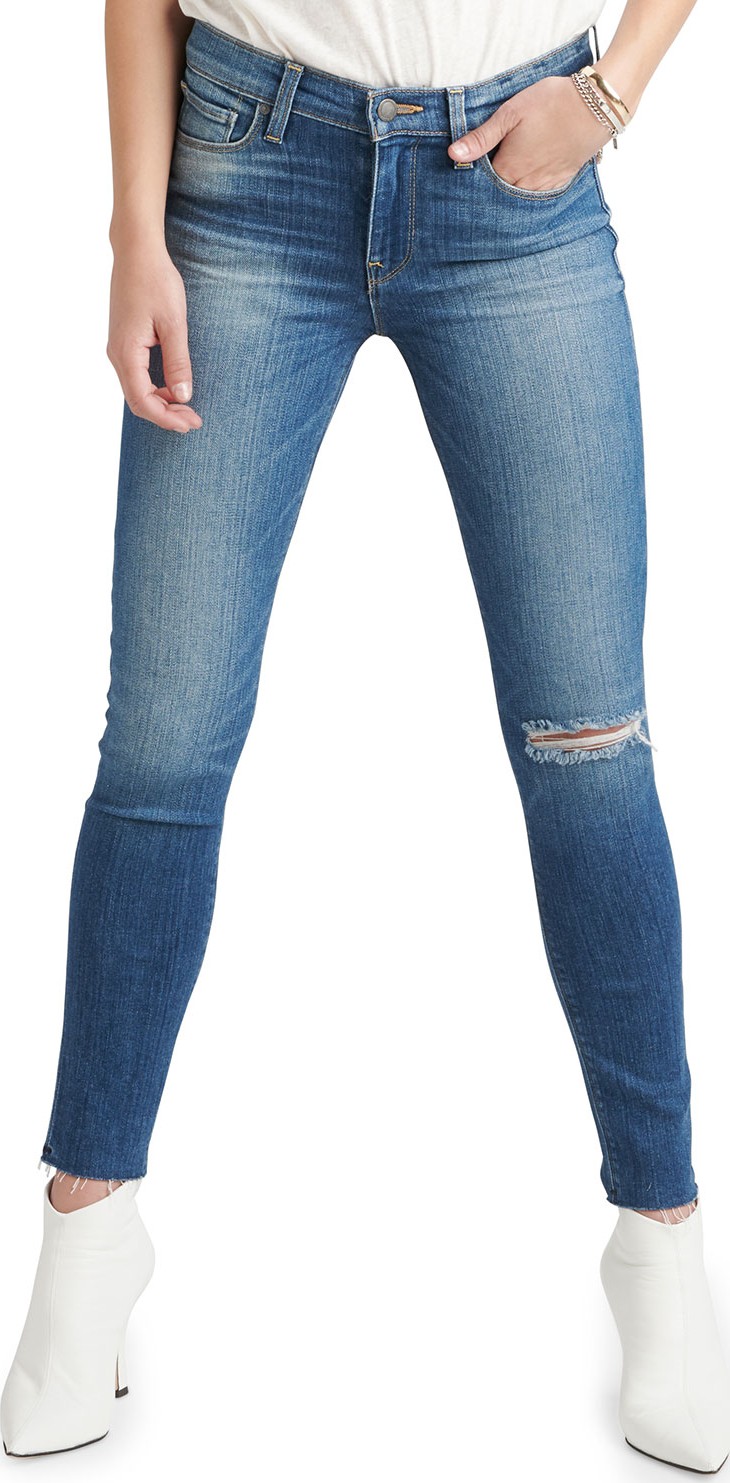 Hudson Nico Mid-Rise Raw-Hem Ankle Skinny Jeans