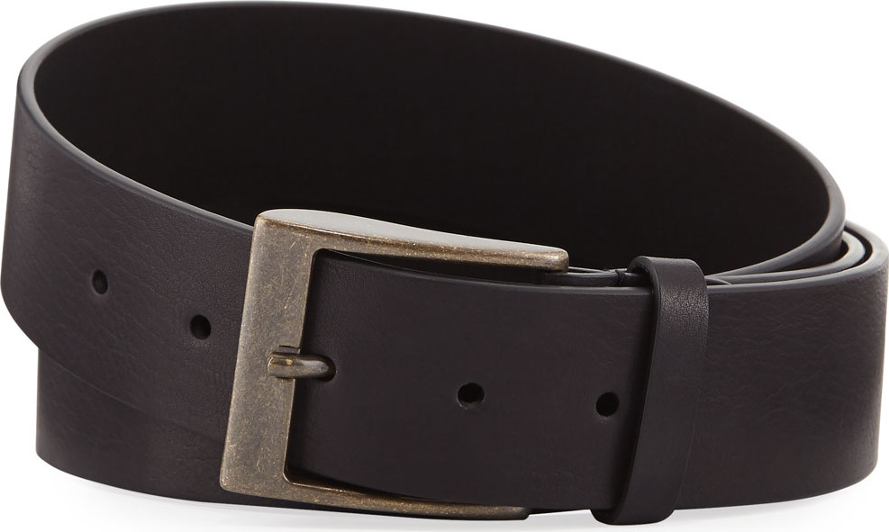 Redemption Wide Calfskin Leather Belt with Tortoise Buckle