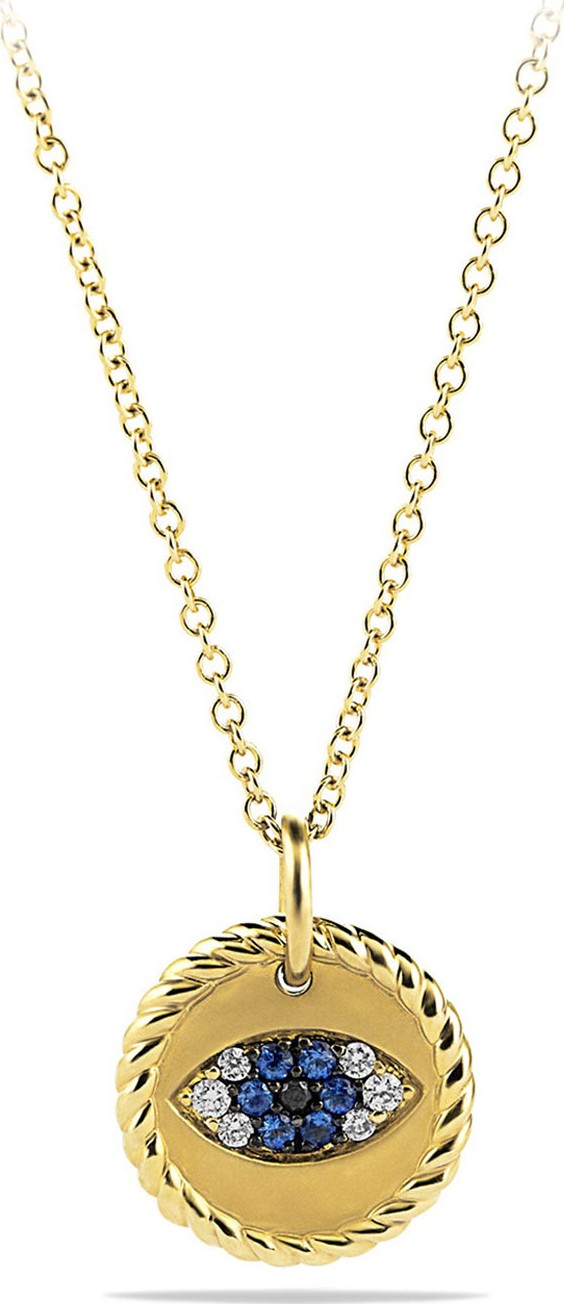 David Yurman Evil Eye Pendant Necklace with Diamonds