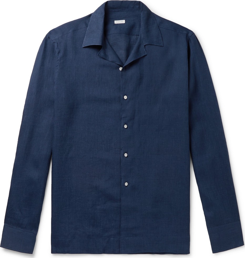 Caruso Camp-Collar Linen Shirt