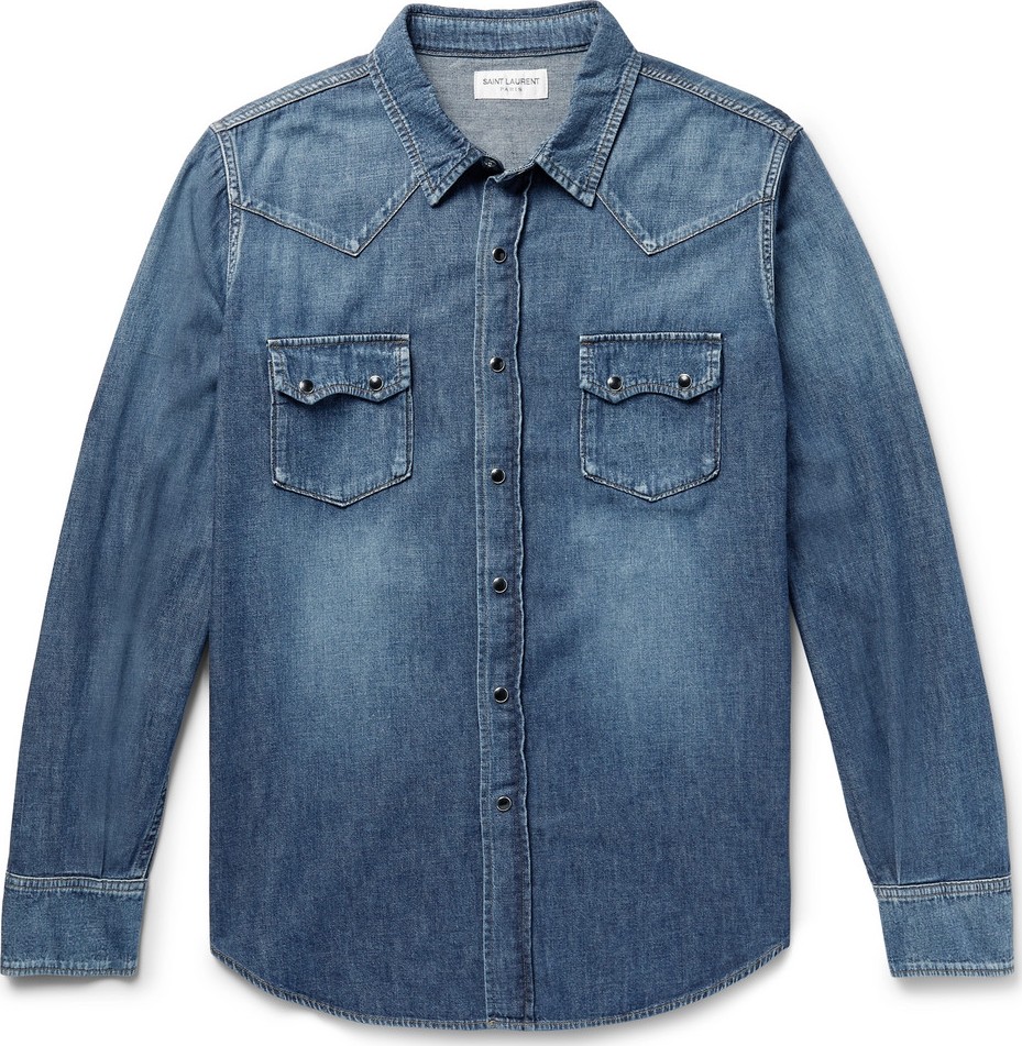 Saint Laurent Slim-Fit Denim Western Shirt