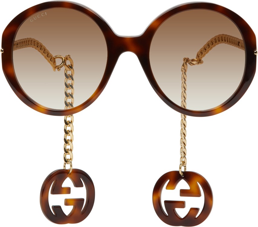 Gucci Tortoiseshell & Gold GG0726S Sunglasses
