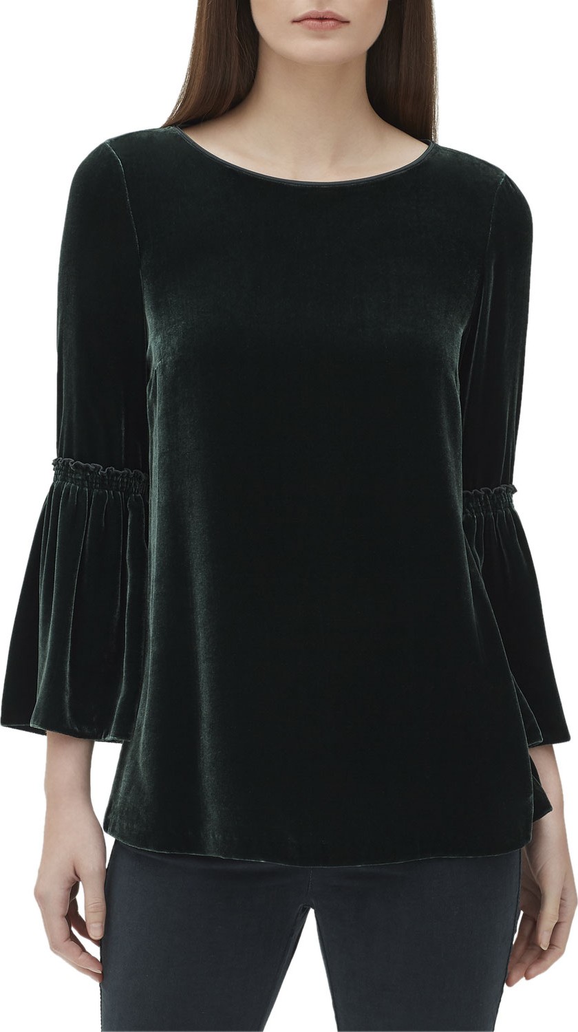 Lafayette 148 New York Roslin Bell-Sleeve Blouse in Velvet