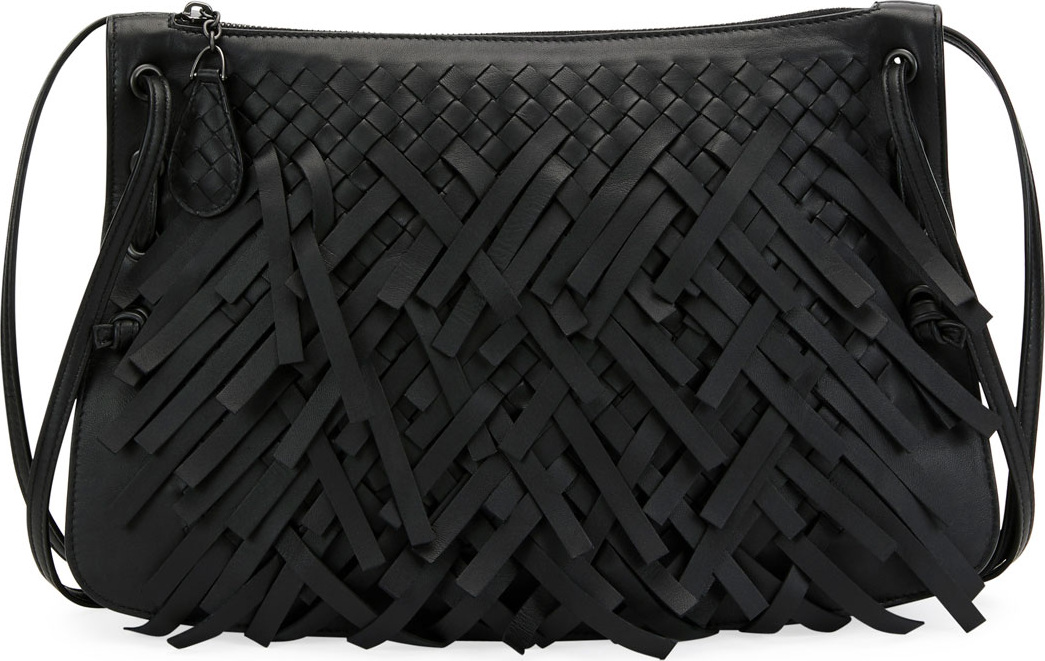Bottega Veneta Palio Fringe Intrecciato Shoulder Bag