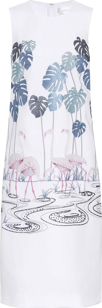 VICTORIA, VICTORIA BECKHAM Embroidered crêpe dress