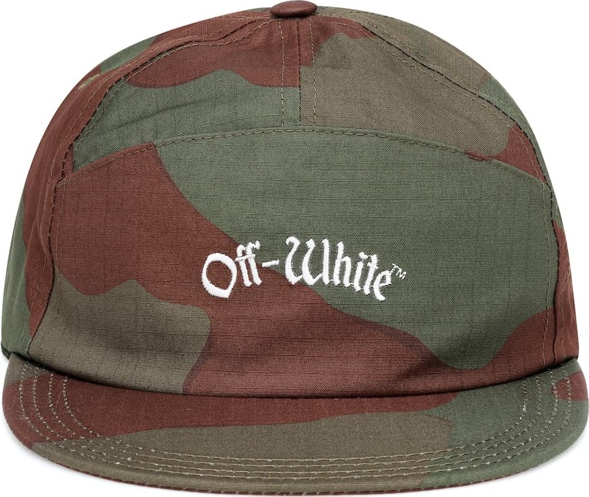 Off White Embroidered cotton cap