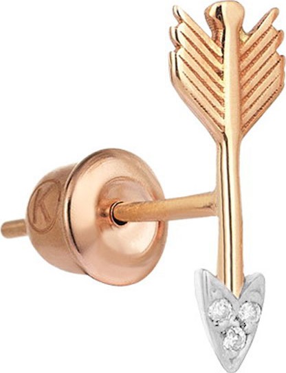 Kismet by Milka 14k Rose Gold Diamond Sagittarius Earring (Single)