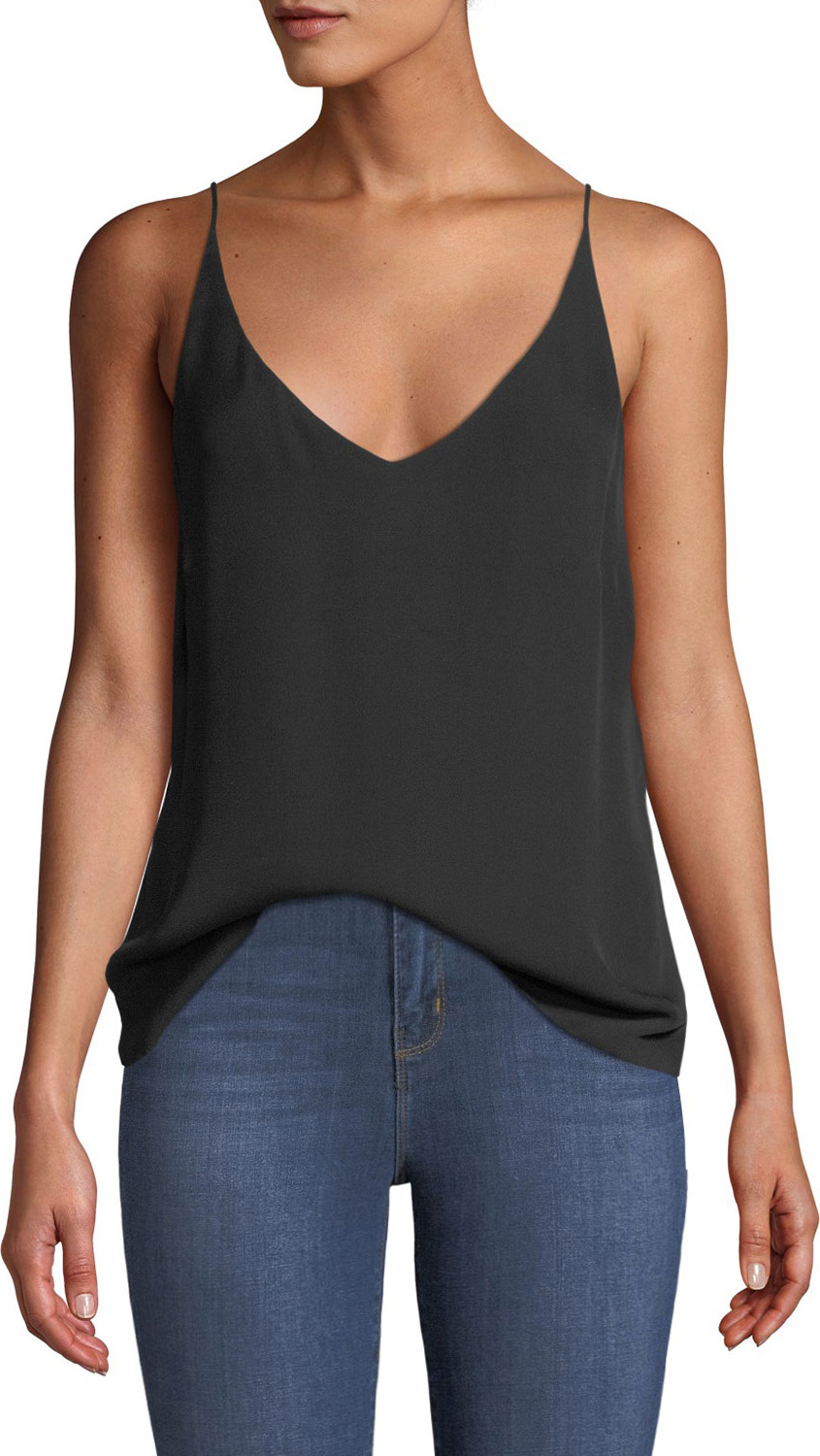 L'AGENCE Gabriella Silk V-Neck Tank