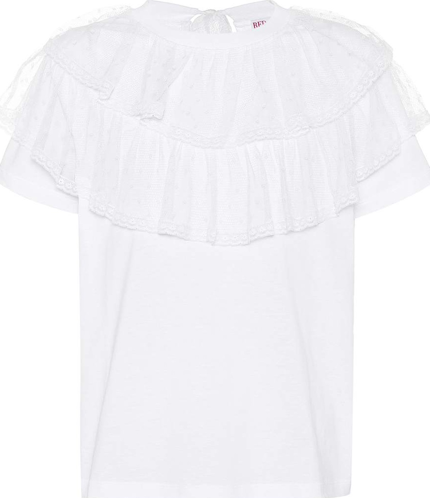 RED Valentino Ruffled cotton T-shirt