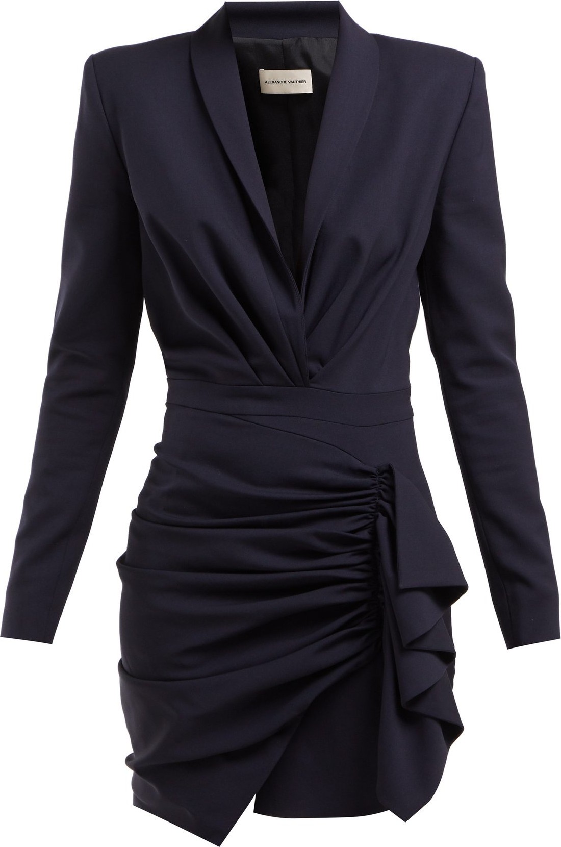 Alexandre Vauthier Draped wool-blend twill mini dress
