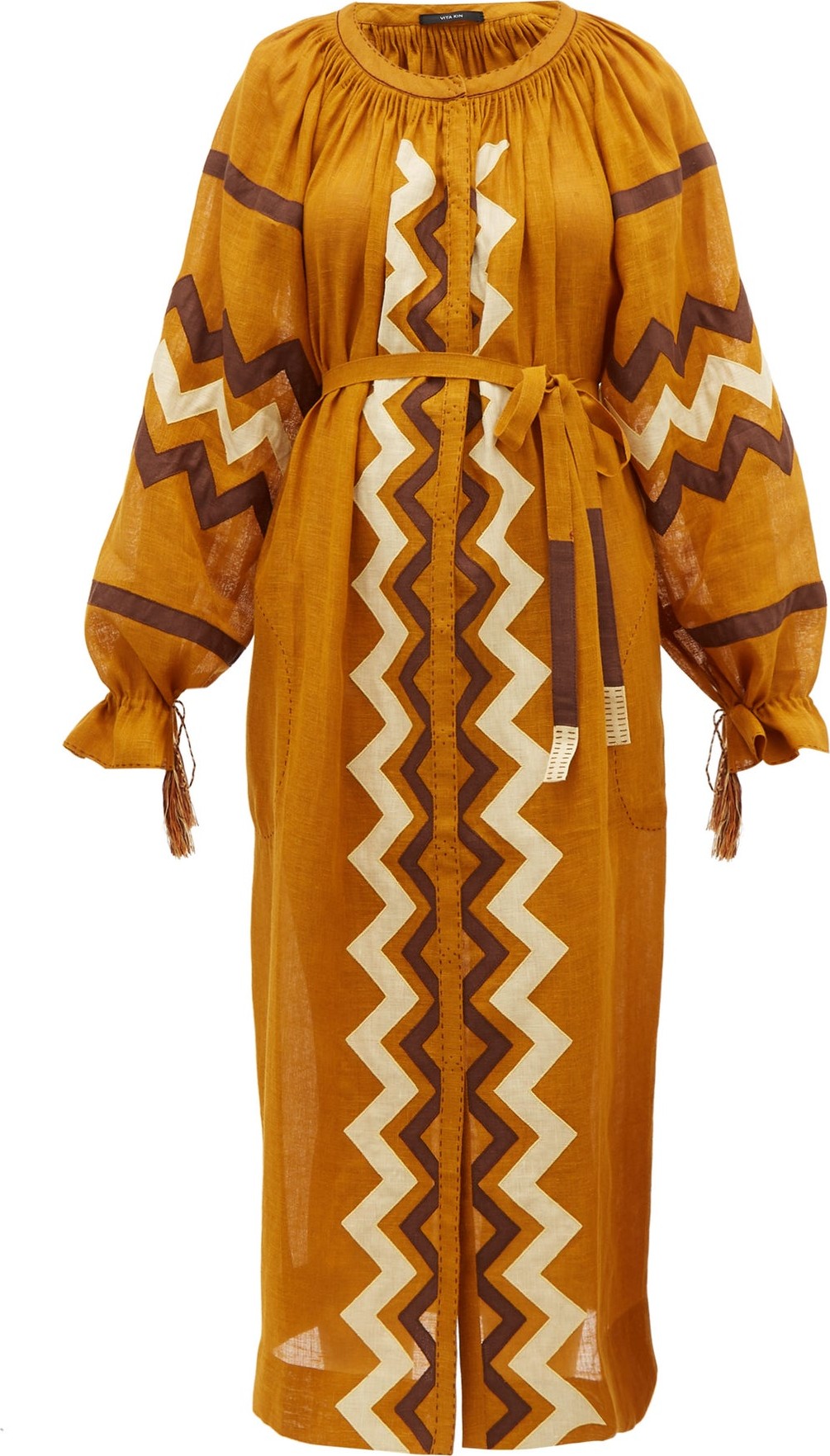 Vita Kin Zanzibar embroidered linen dress