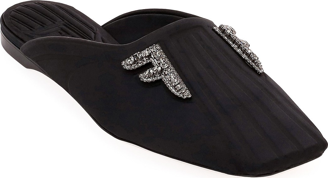 Fendi Freedom Fabric Flat Mules