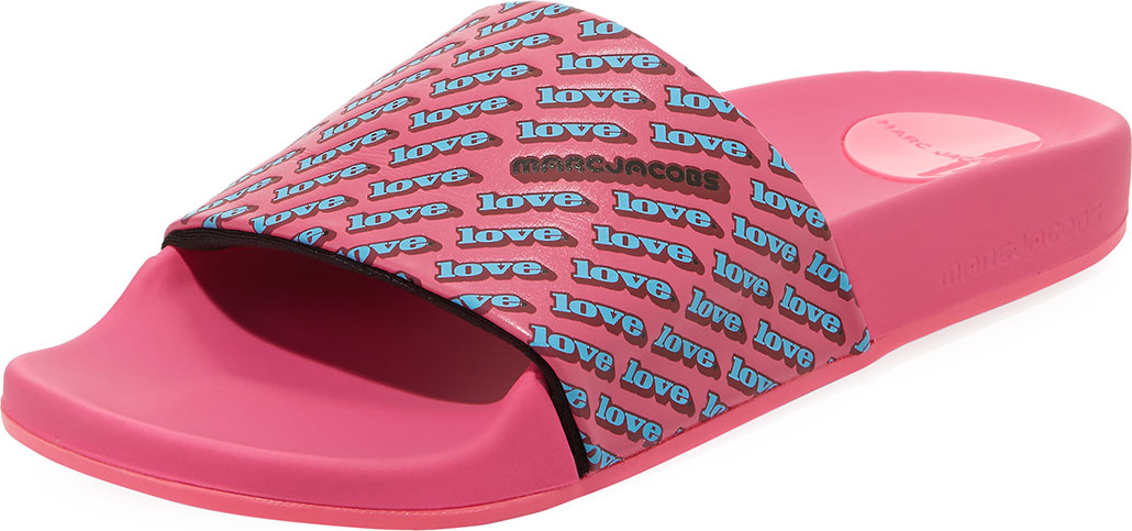 MARC JACOBS Love Aqua Pool Slide Sandal