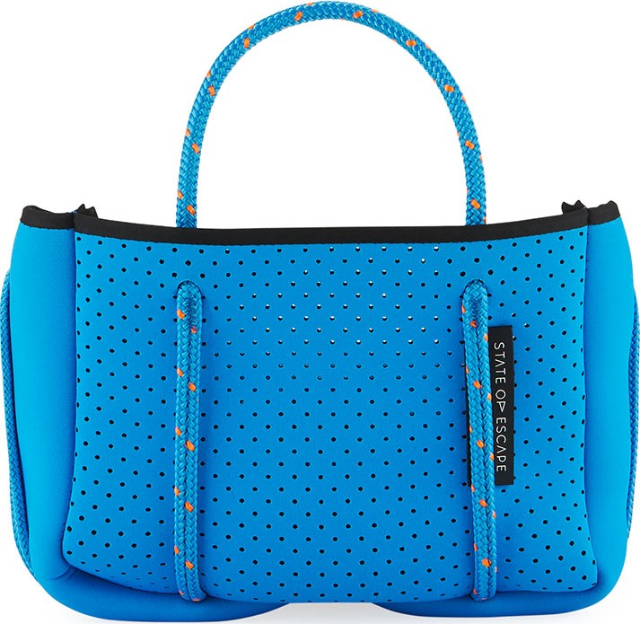 State of Escape Perforated Neoprene Small Crossbody Bag, Bright Blue