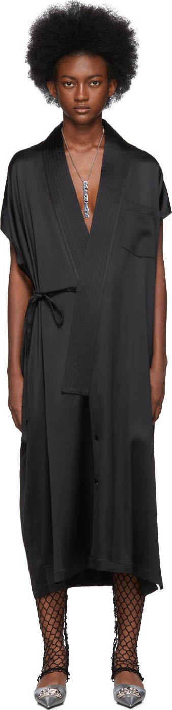 Balenciaga Black Stretch Satin Dress