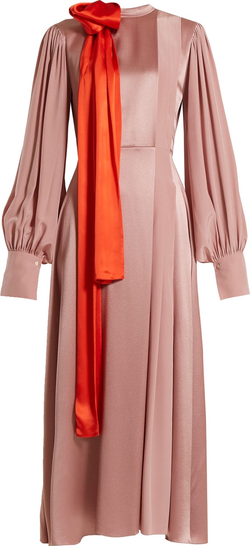 Roksanda Sanetti tie-neck bi-colour dress