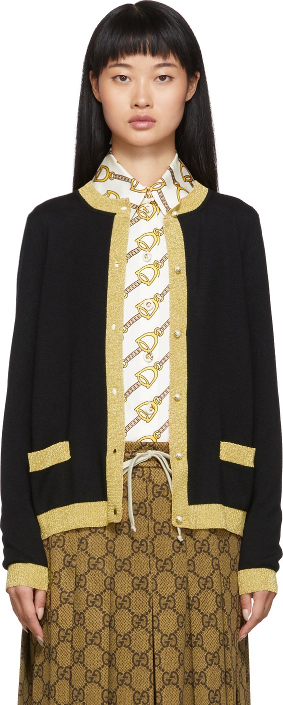 Gucci Black Lurex Cardigan