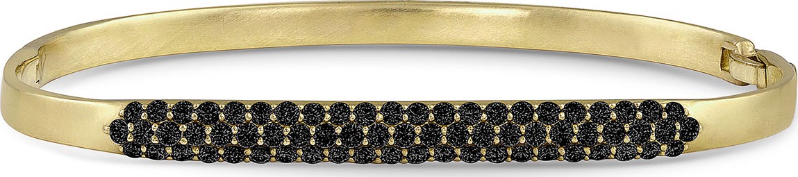 Dominique Cohen 18k Gold Black Diamond Hinged Huggie Bangle
