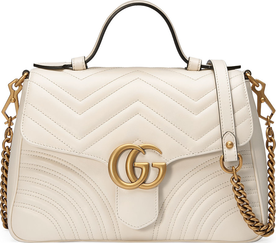 Gucci GG Marmont Small Chevron Quilted Top-Handle Bag with Chain Strap