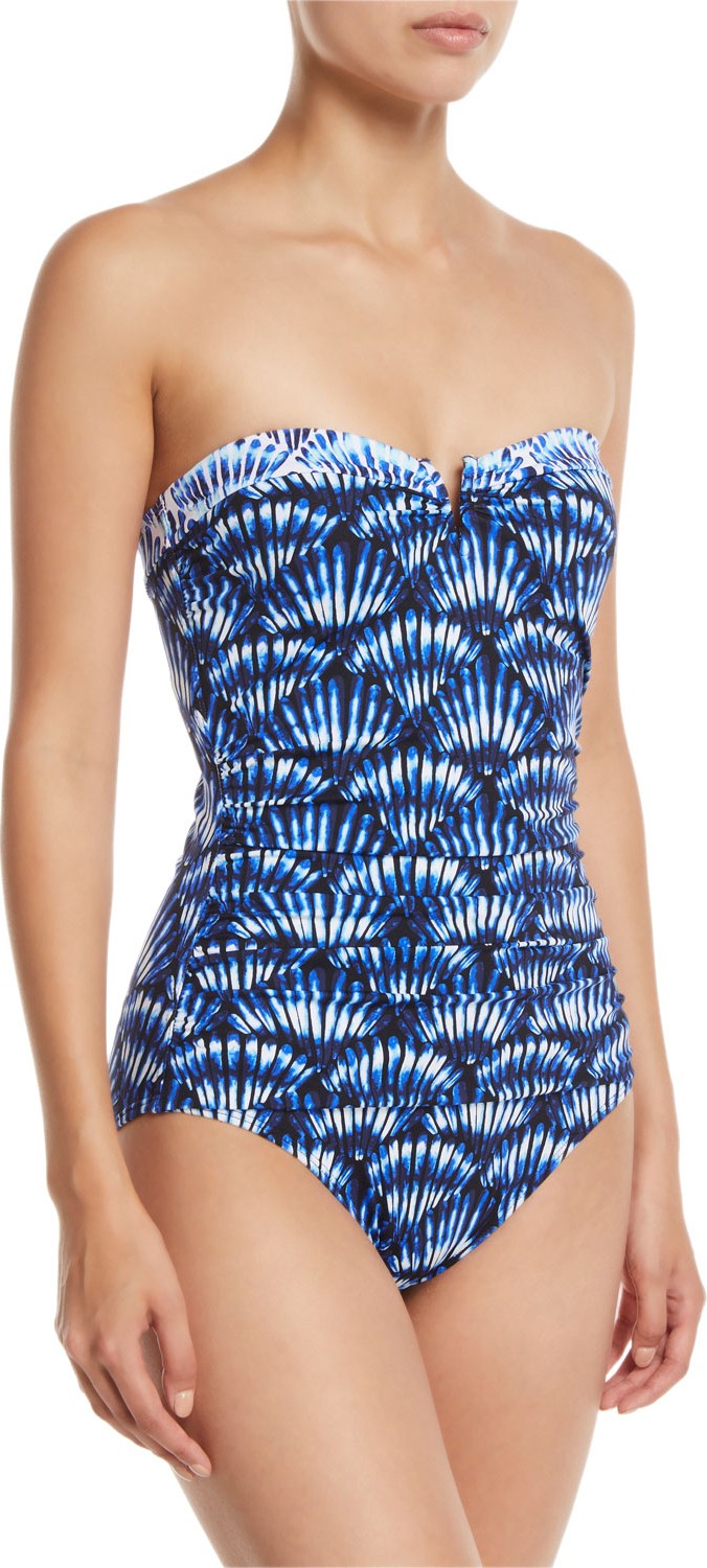 Tommy Bahama Tide Seashell Bandeau One-Piece Swimsuit