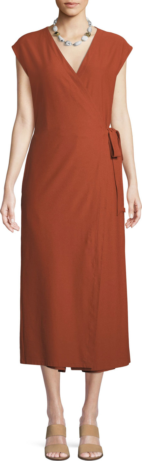 Eileen Fisher Sleeveless Wrap-Front Jumpsuit, Petite