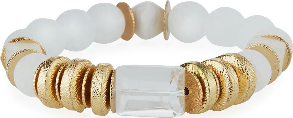Akola Quartz & Crystal Stretch Bracelet, White