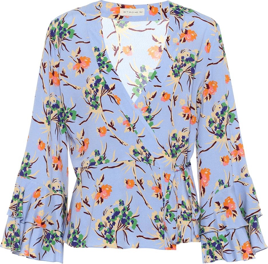 Etro Printed wrap-front top