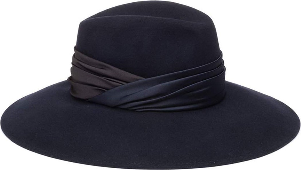 Eugenia Kim Emmanuelle Wool Fedora Hat w/ Ruched Hat Band