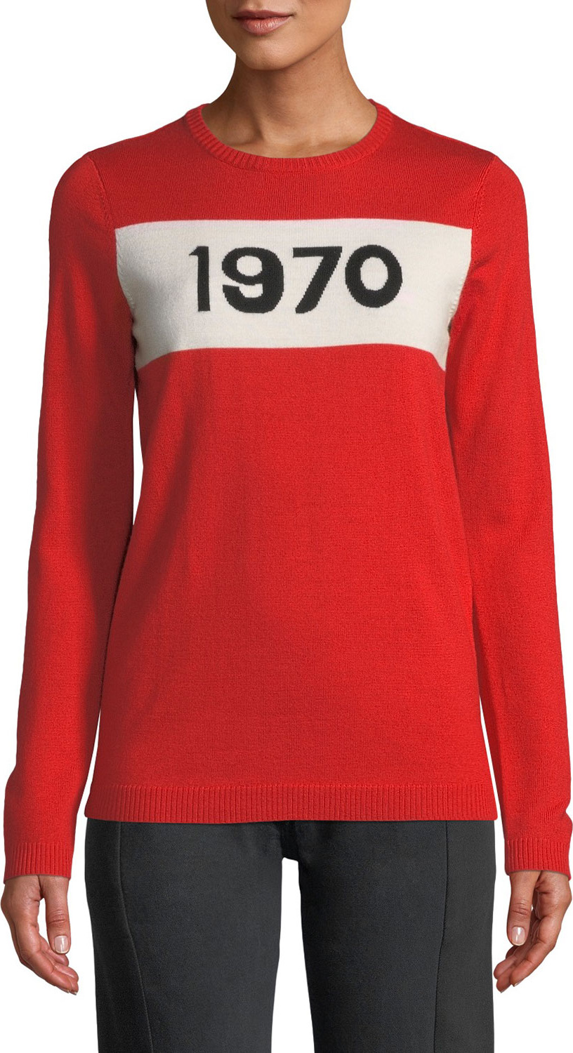 Bella Freud 1970 Graphic Wool Pullover Sweater