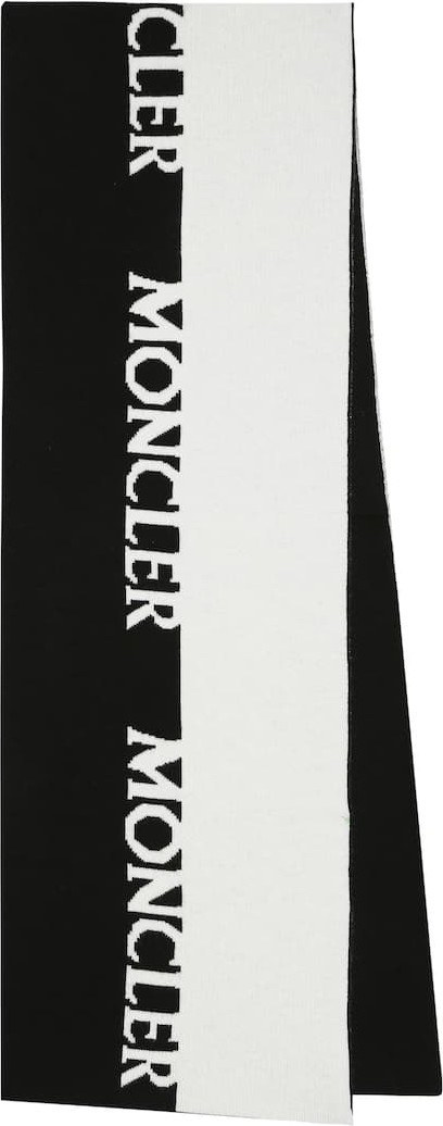 Moncler Logo wool and cashmere scarf