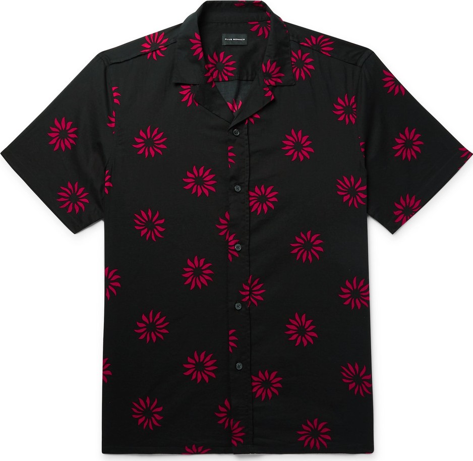 Club Monaco Slim-Fit Camp-Collar Printed Cotton Shirt