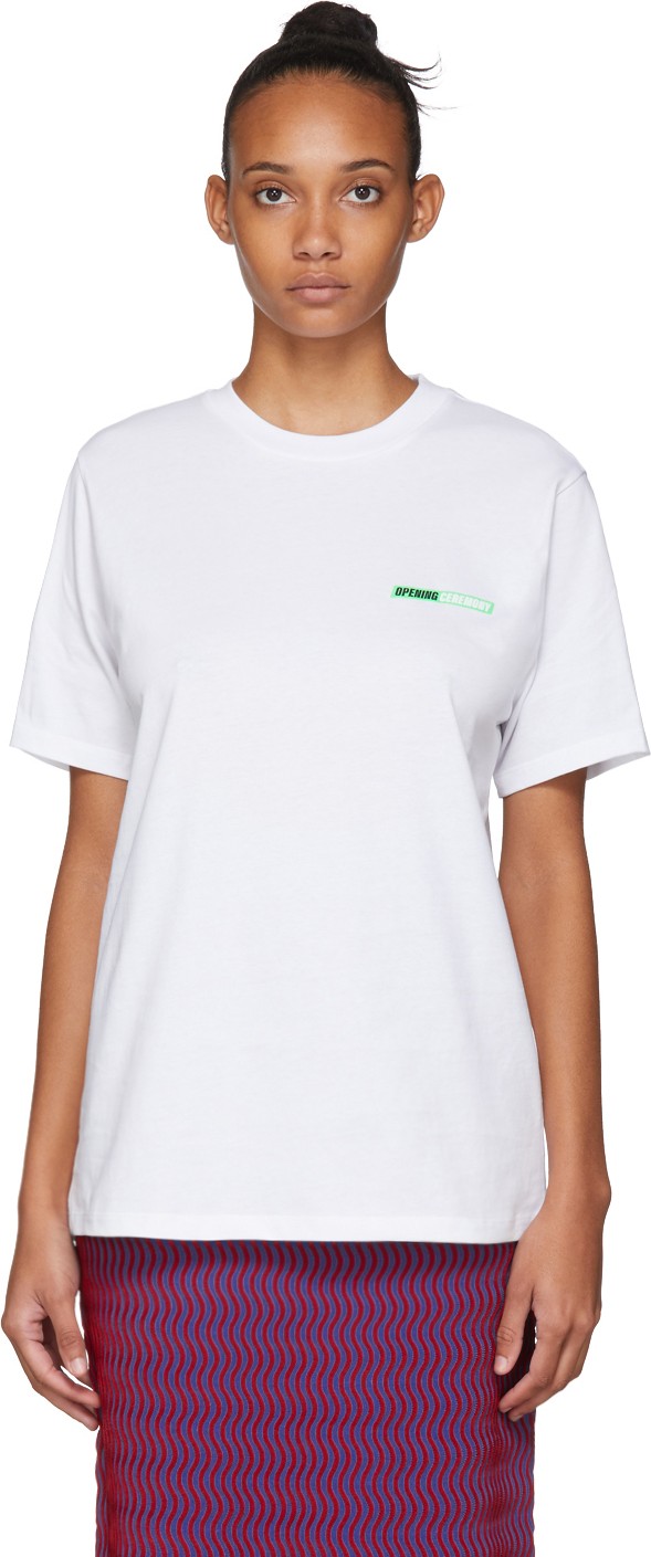 Opening Ceremony SSENSE Exclusive White Logo T-Shirt