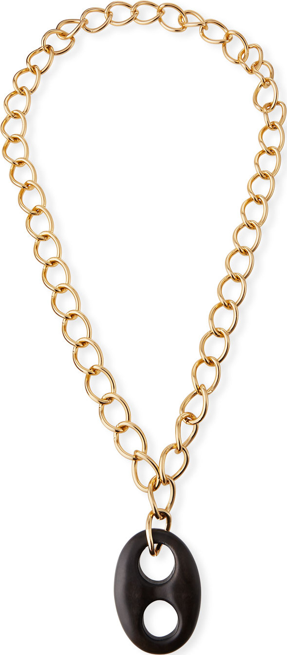 Viktoria Hayman Open-Link Tiger Wood Pendant Necklace