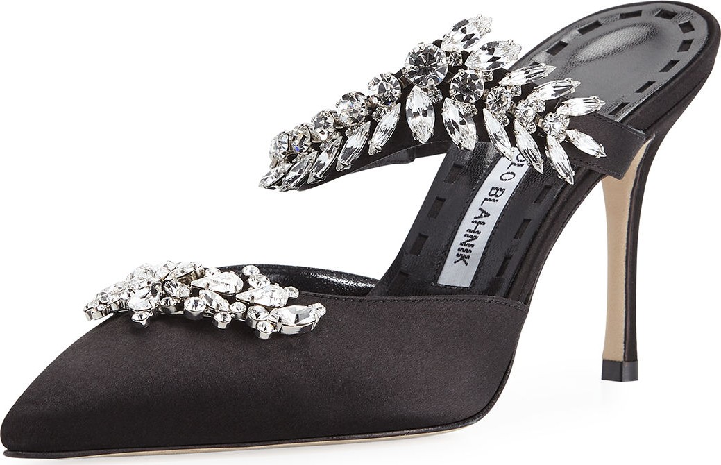 Manolo Blahnik Lurum Crystal-Embellished Mule Pump