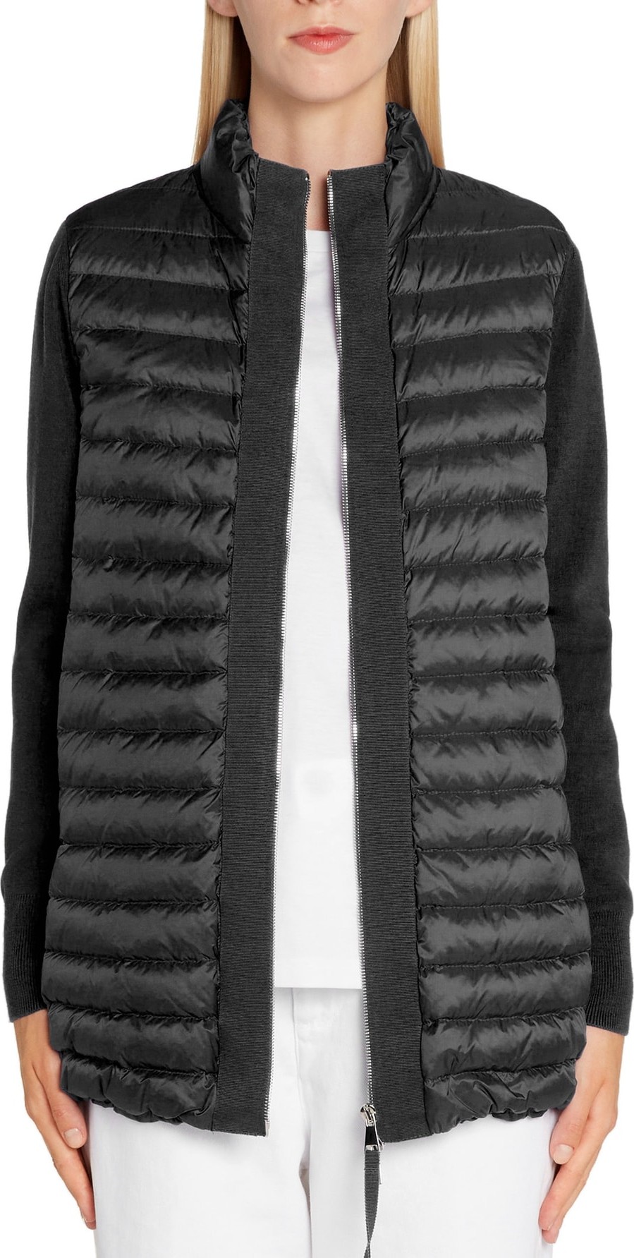 Moncler Quilted Down & Knit Cardigan