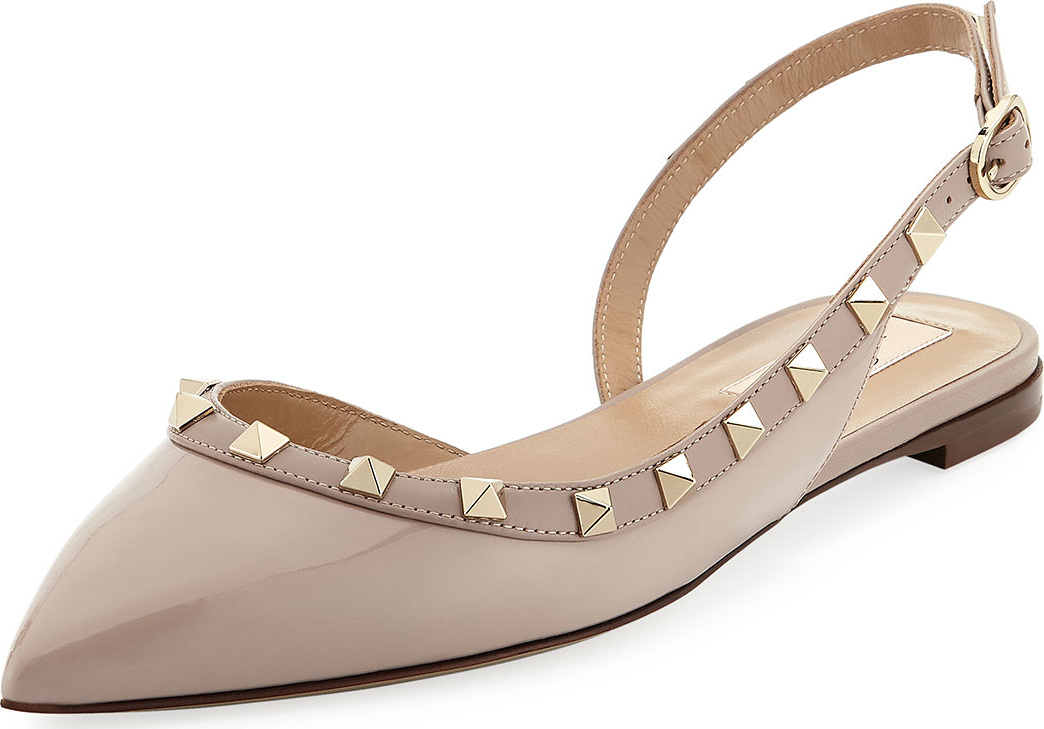Valentino Vernice Rockstud Slingback Ballerina Flat