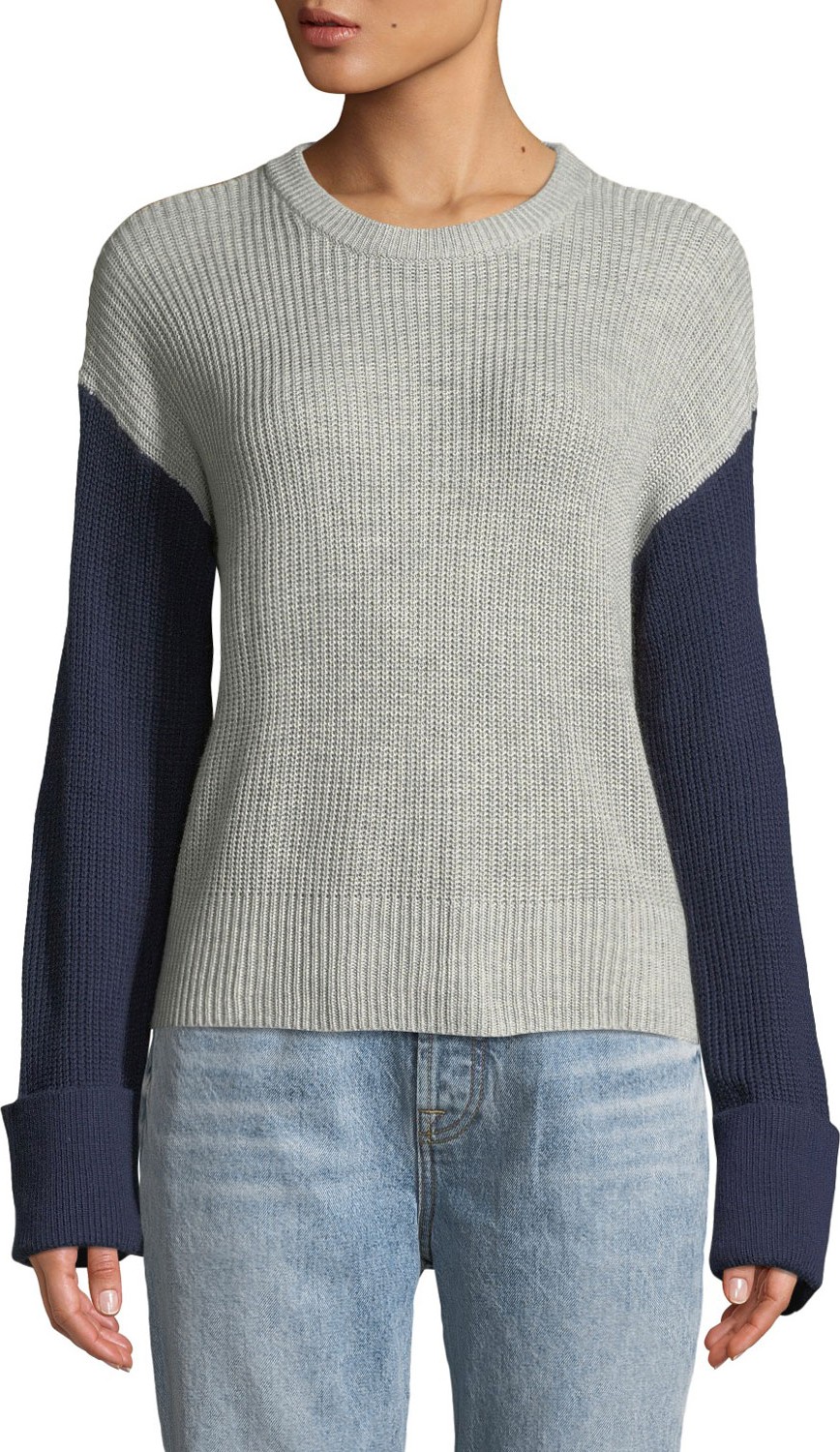 Splendid Colorblocked Crewneck Pullover Sweater