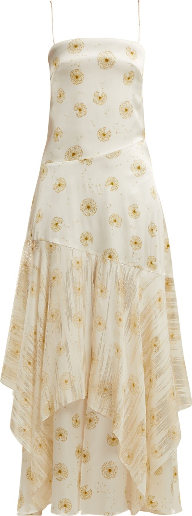 Adriana Iglesias Frida dandelion-print silk-blend satin dress