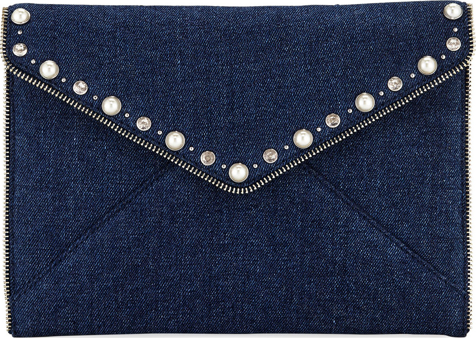 Rebecca Minkoff Leo Pearly Envelope Clutch Bag