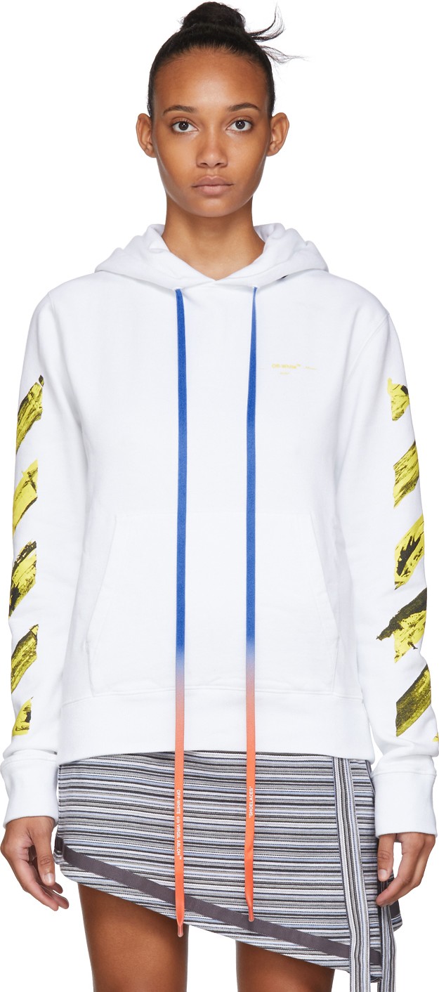 Off White White Acrylic Arrows Hoodie