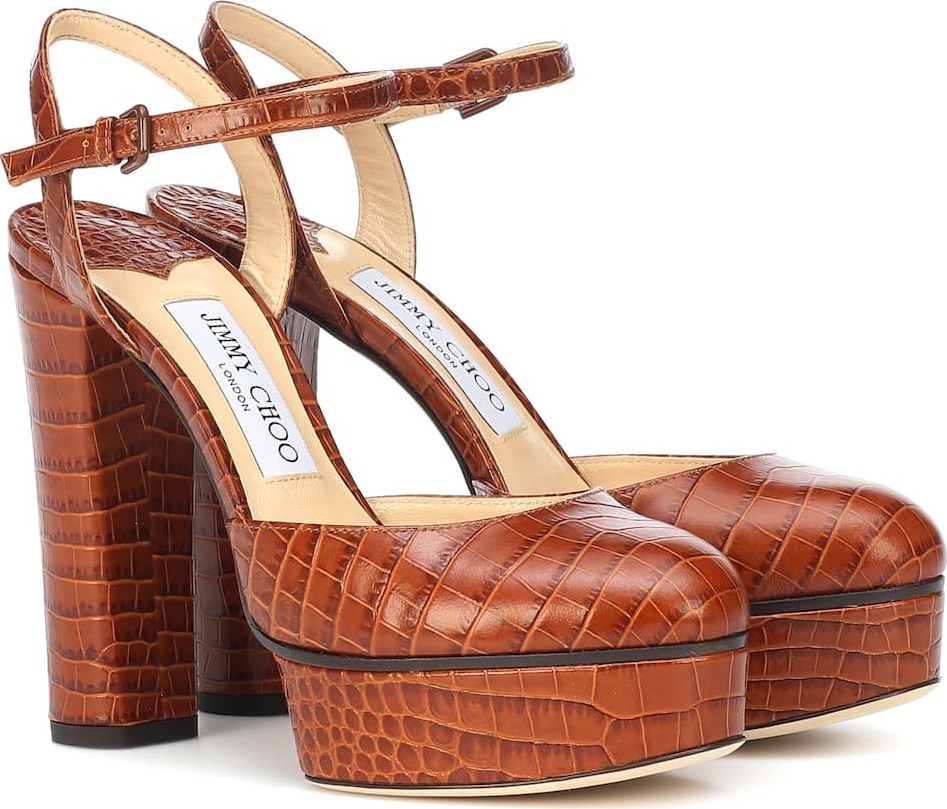 Jimmy Choo Maple 125 croc-effect leather pumps